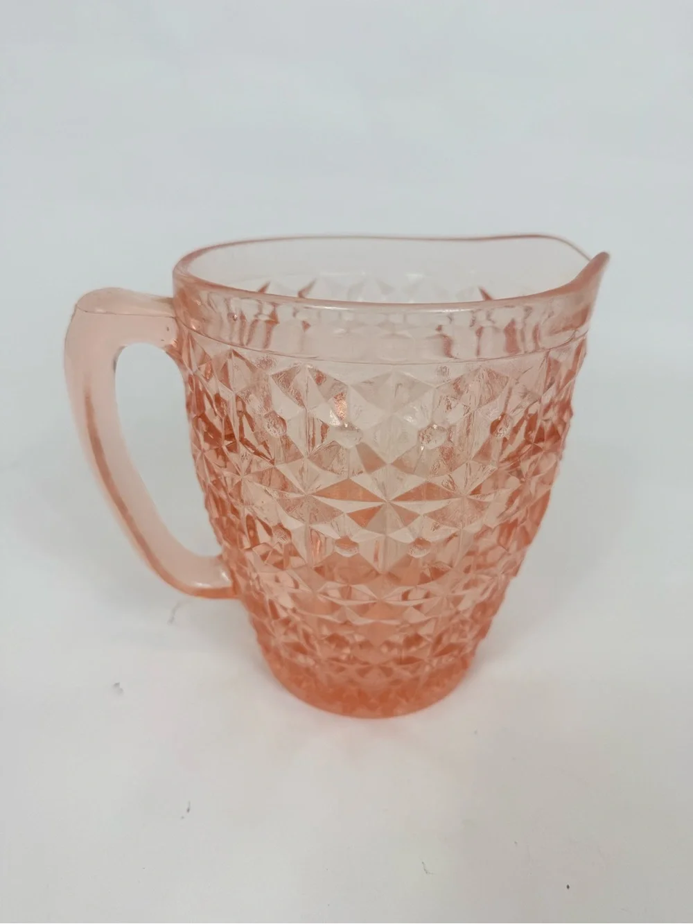 Vintage Jeanette Glass Widsor Pitcher Pink Depression Glass 6.5”